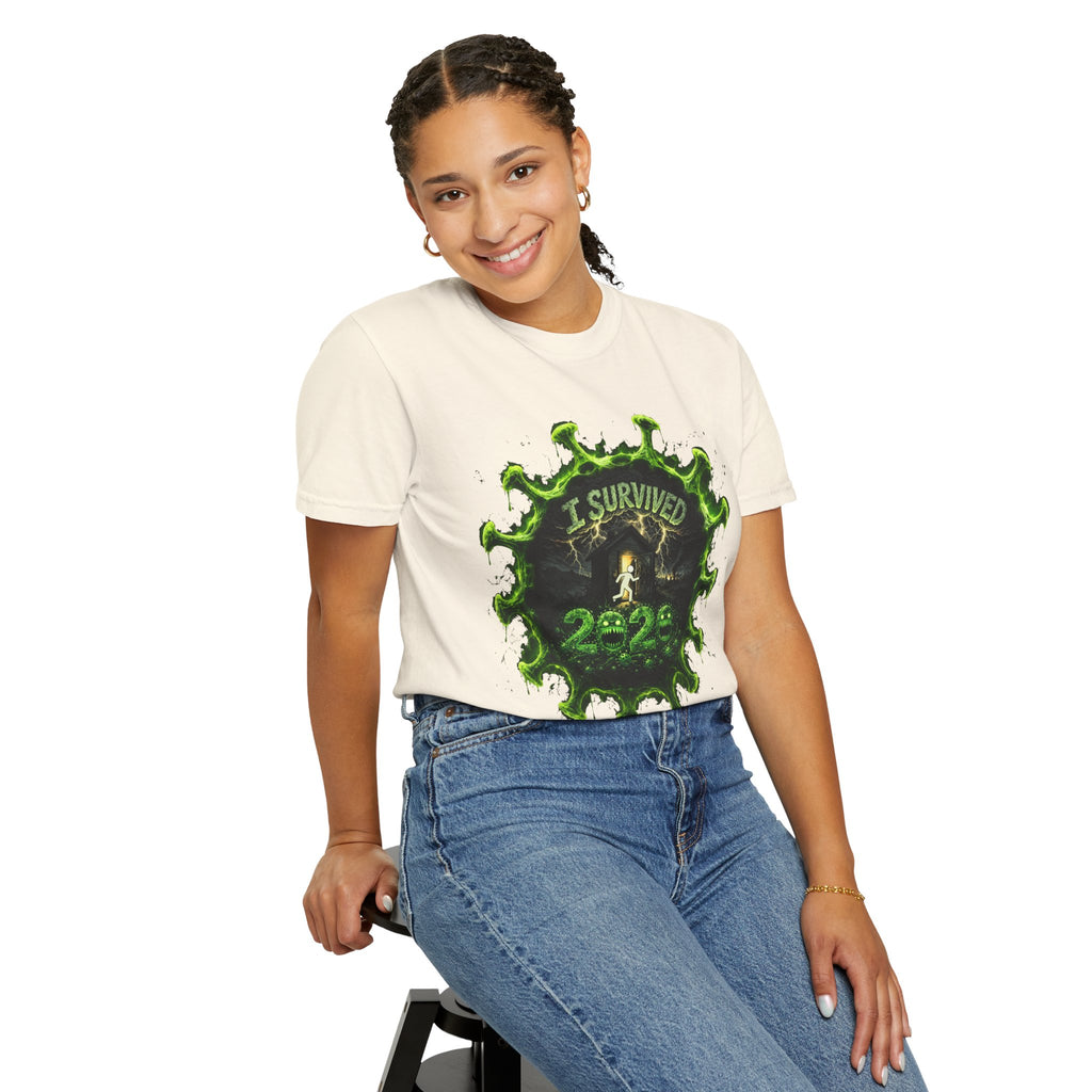 I Survived 2020 — Director's Cut S1:E1 "COVID-19: The Coronavirus" | Pandemic Edition Unisex Garment-Dyed T-shirt
