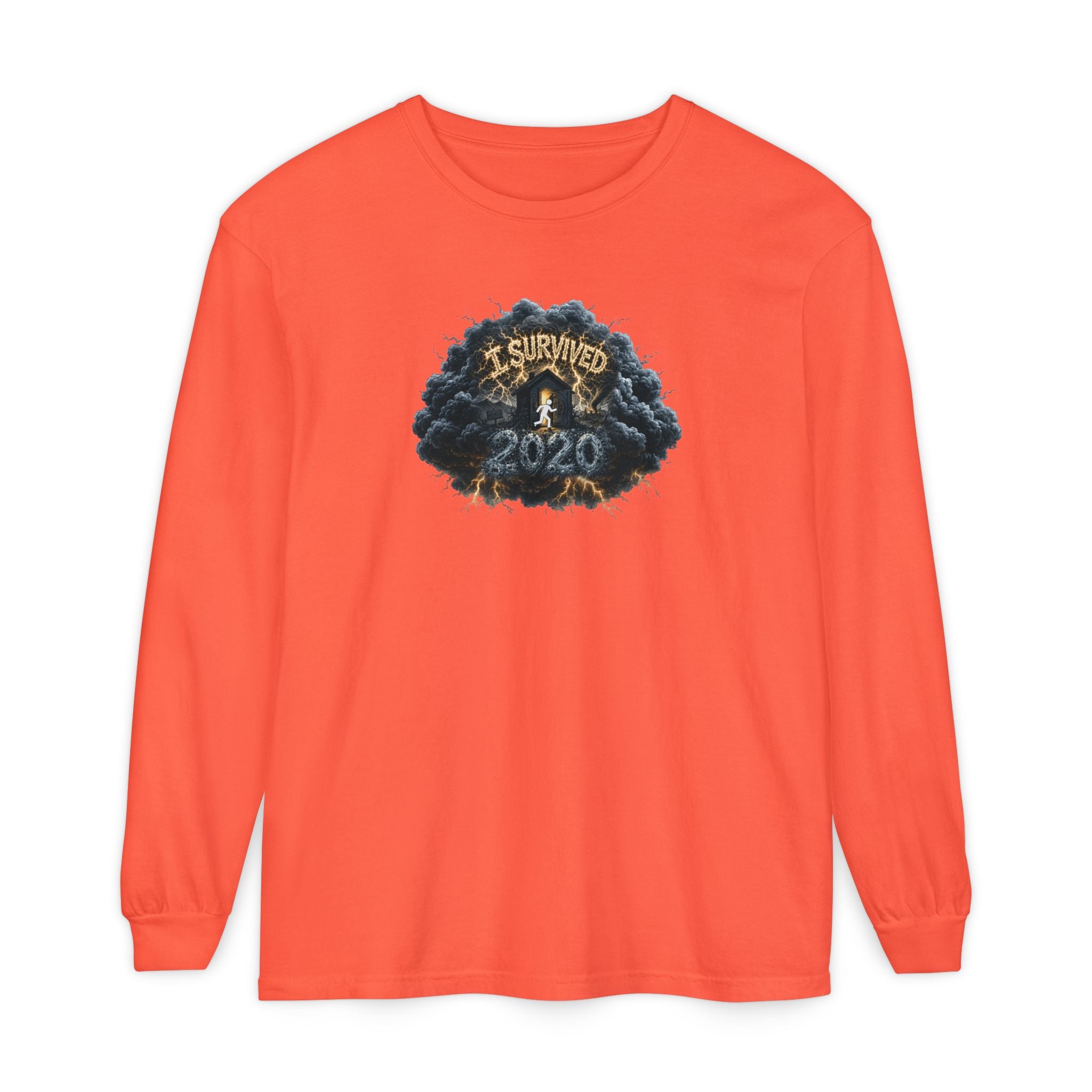 I Survived 2020 — Original PILOT Design: Director's Cut Unisex Garment-Dyed Long Sleeve T-Shirt