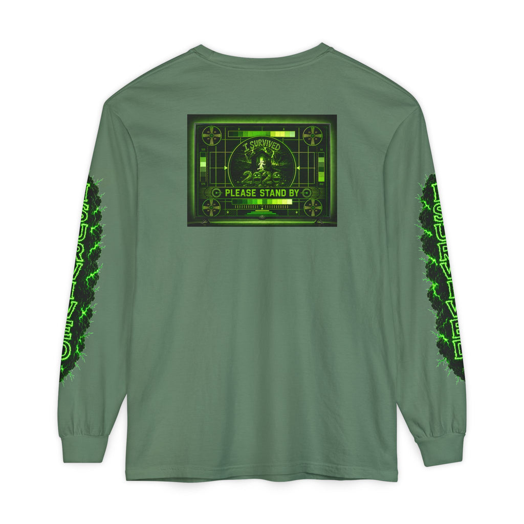 I Survived 2020 — "Please Stand By" Test Pattern Toxic Signal Tee Special Edition Summer Premiere Unisex Garment-Dyed Long Sleeve T-Shirt
