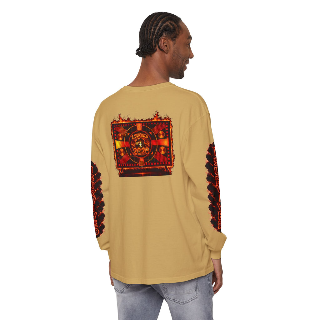 I Survived 2020 — "Please Stand By" Test Pattern Tee Special Edition Wildfire Signal Edition Summer Premiere Unisex Garment-Dyed Long Sleeve T-Shirt
