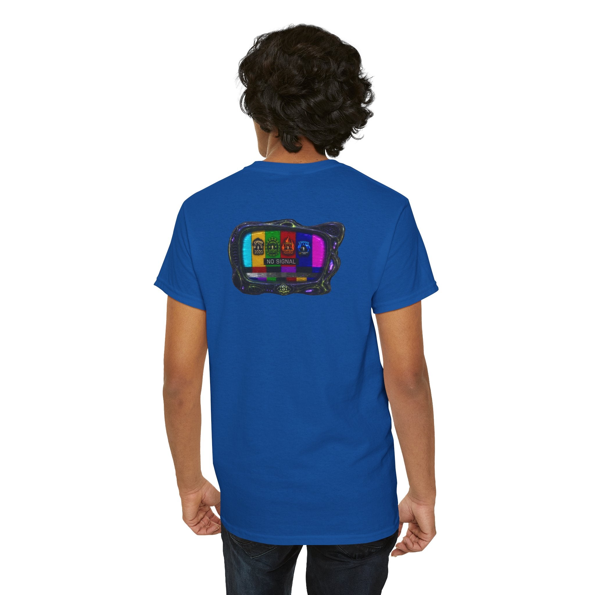 I Survived 2020 — "No Signal" Test Pattern Tee Alien Broadcast Finale Summer Premiere Unisex Heavy Cotton Tee