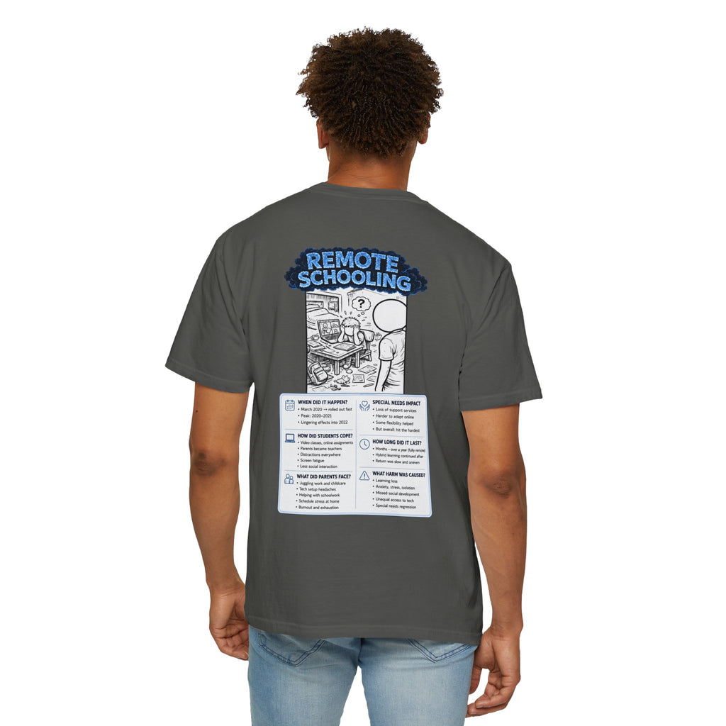 I Survived 2020 — LOCKDOWN S3:E3: "Remote Schooling" Unisex Garment-Dyed T-shirt