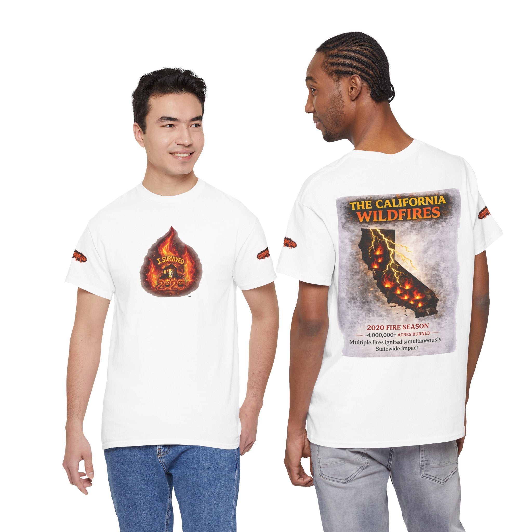 I Survived 2020 —  WILDFIRES S2:E3: Director's Cut Special Edition "The California Wildfires" Memorial Unisex Heavy Cotton Tee
