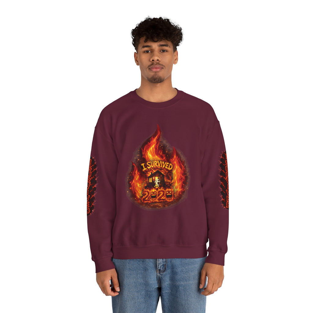 I Survived 2020 — Director's Cut S2:E3 "The California Wildfires" | Wildfire Edition Memorial Unisex Heavy Blend™ Crewneck Sweatshirt