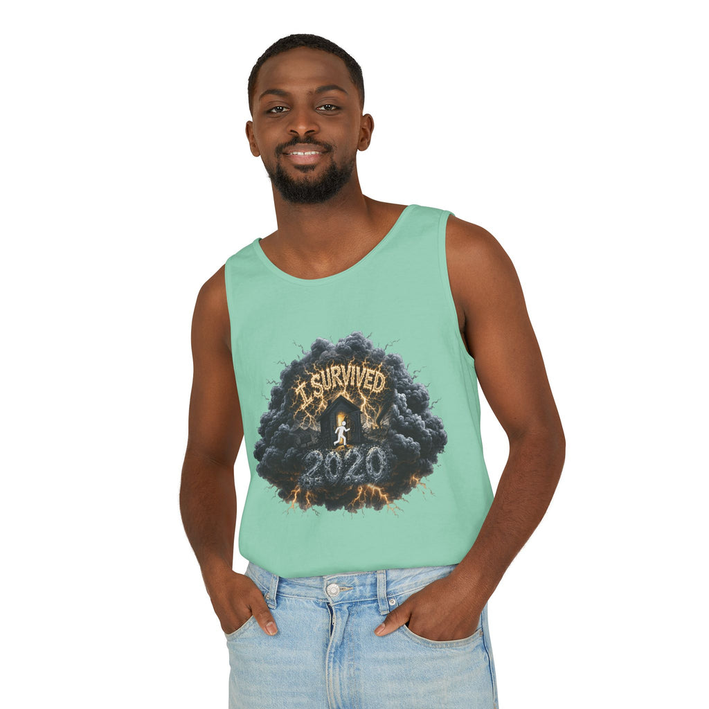 I Survived 2020 — Director's Cut Original Design Teaser Tee | Season 1 Premiere Drop Unisex Garment-Dyed Tank Top