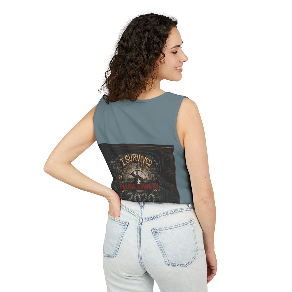 I Survived 2020 — "Please Stand By" Test Pattern Tee Summer Premier  Unisex Garment-Dyed Tank Top