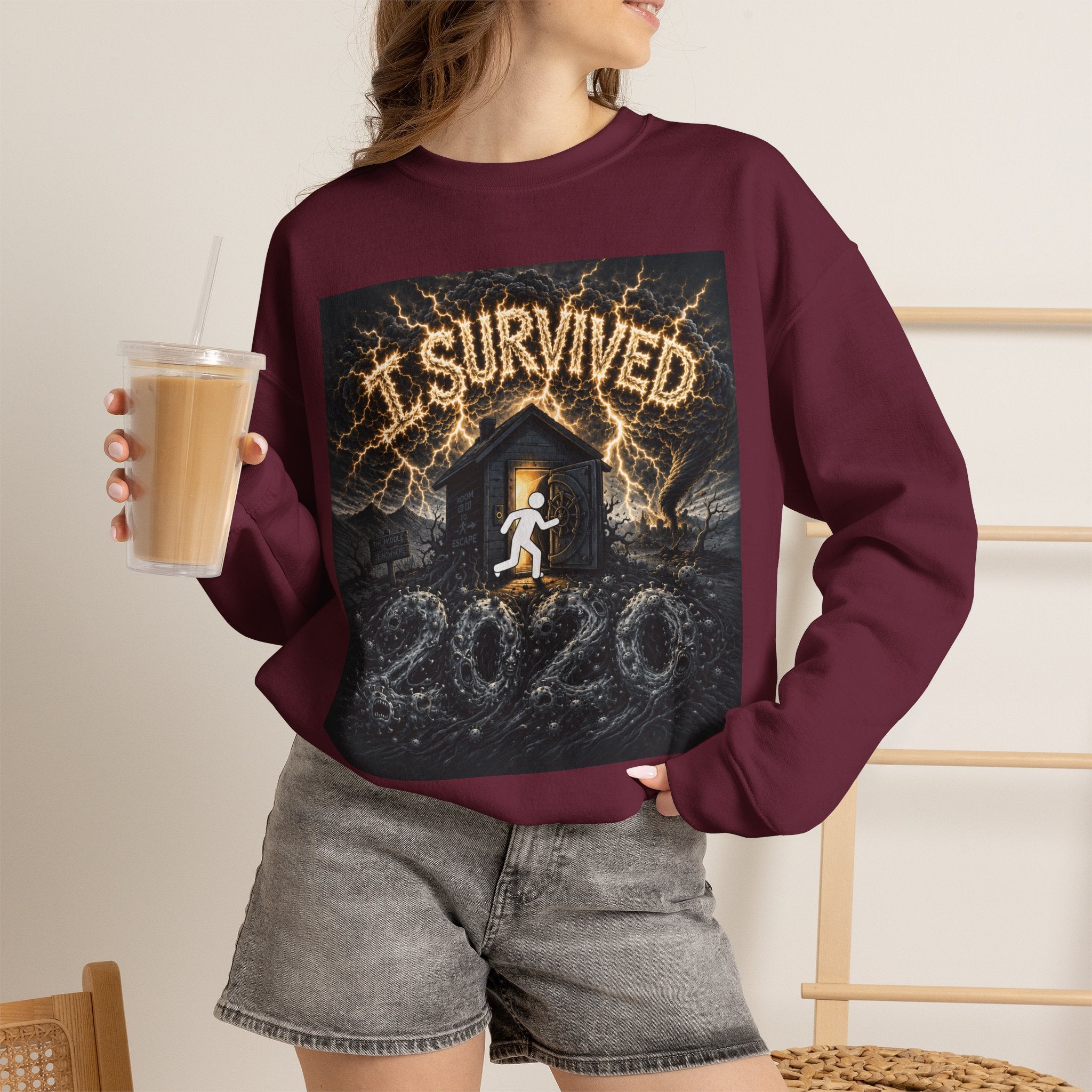 I Survived 2020 — Original PILOT Design Unisex Heavy Blend™ Crewneck Sweatshirt