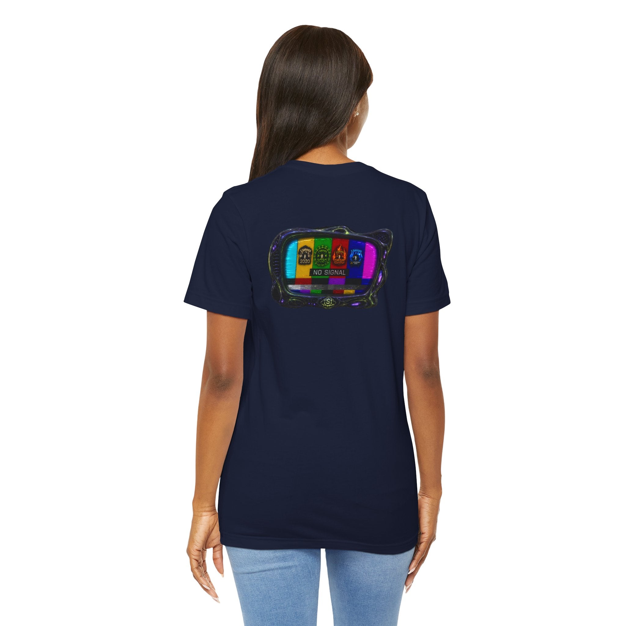 I Survived 2020 — "No Signal" Test Pattern Tee Alien Broadcast Finale Summer Premiere Unisex Jersey Short Sleeve Tee