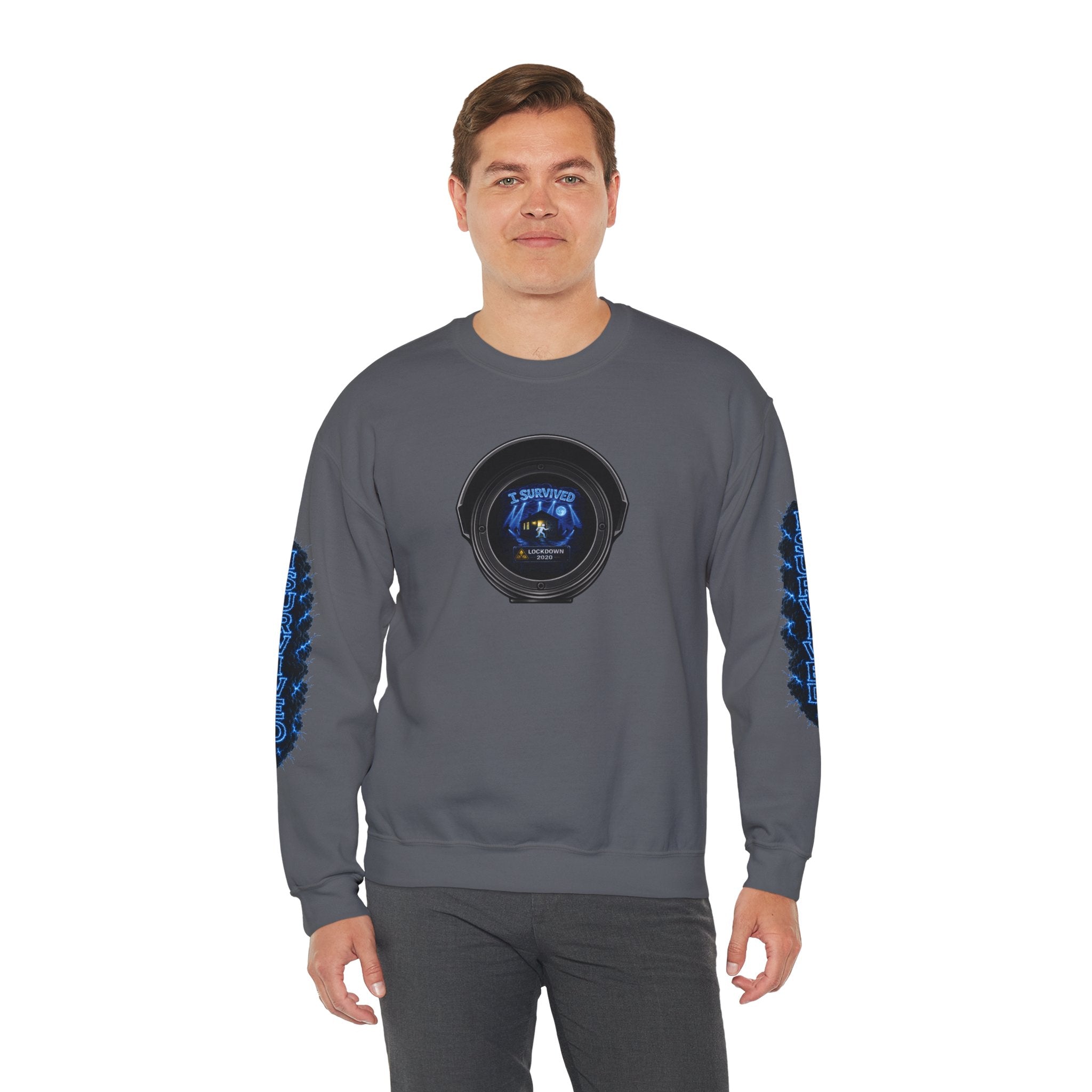 I Survived 2020 — LOCKDOWN S3:E4: Director's Cut "Working From Home" Unisex Heavy Blend™ Crewneck Sweatshirt