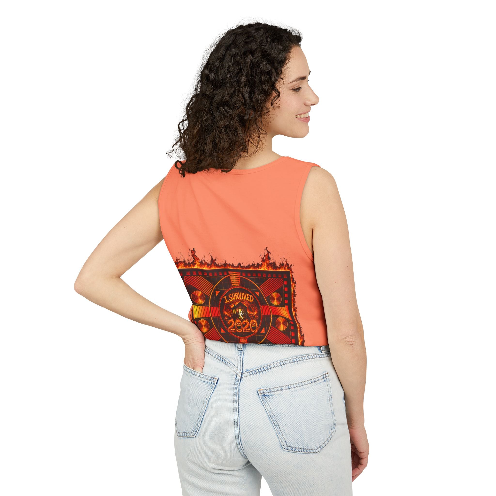 I Survived 2020 — "Please Stand By" Test Pattern Tee Wildfire Signal Edition Summer Premiere Unisex Garment-Dyed Tank Top