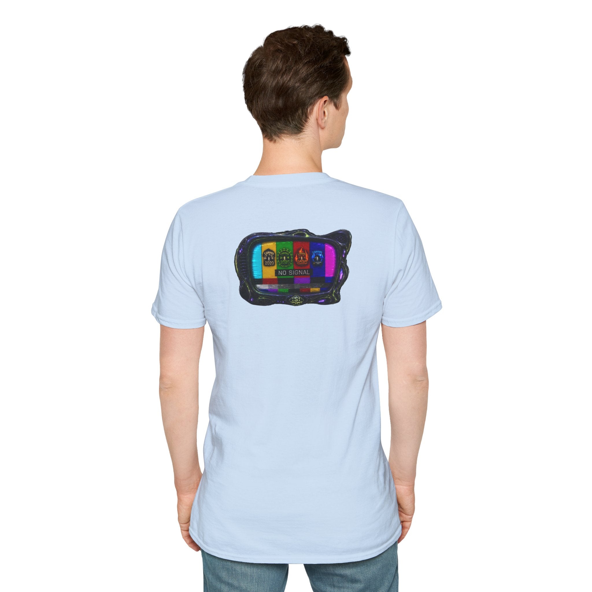 I Survived 2020 — "No Signal" Test Pattern Tee Alien Broadcast Finale Summer Premiere Unisex Softstyle T-Shirt