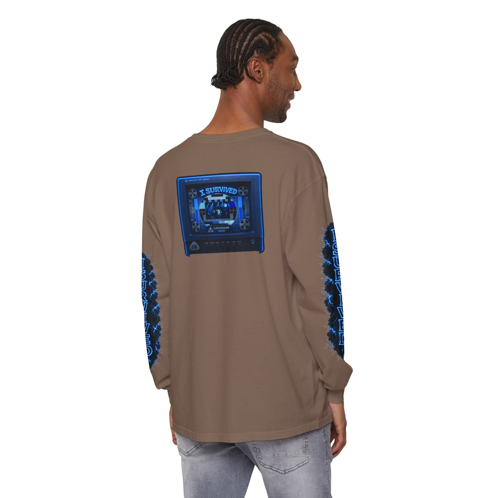 I Survived 2020 — "Please Stand By" Test Pattern Tee Lockdown Special Edition Summer Exclusive Unisex Garment-Dyed Long Sleeve T-Shirt