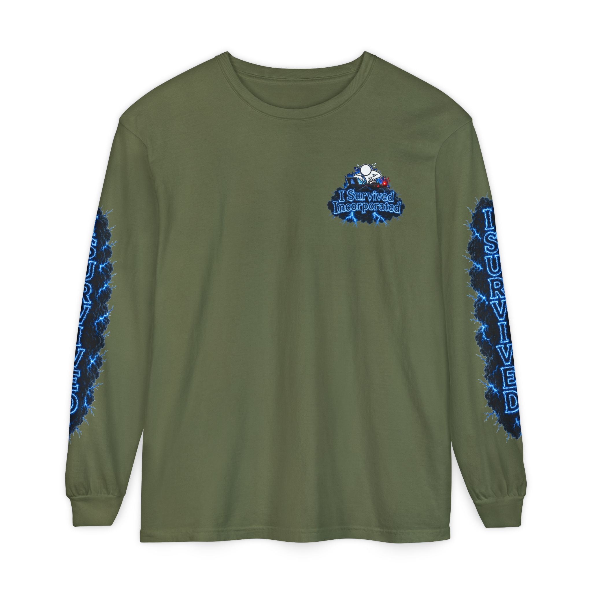 I Survived 2020 — "Please Stand By" Test Pattern Tee Lockdown Special Edition Summer Exclusive Unisex Garment-Dyed Long Sleeve T-Shirt
