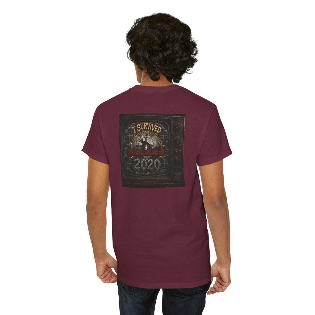 I Survived 2020 — "Please Stand By" Test Pattern Tee Summer Premier Unisex Heavy Cotton Tee
