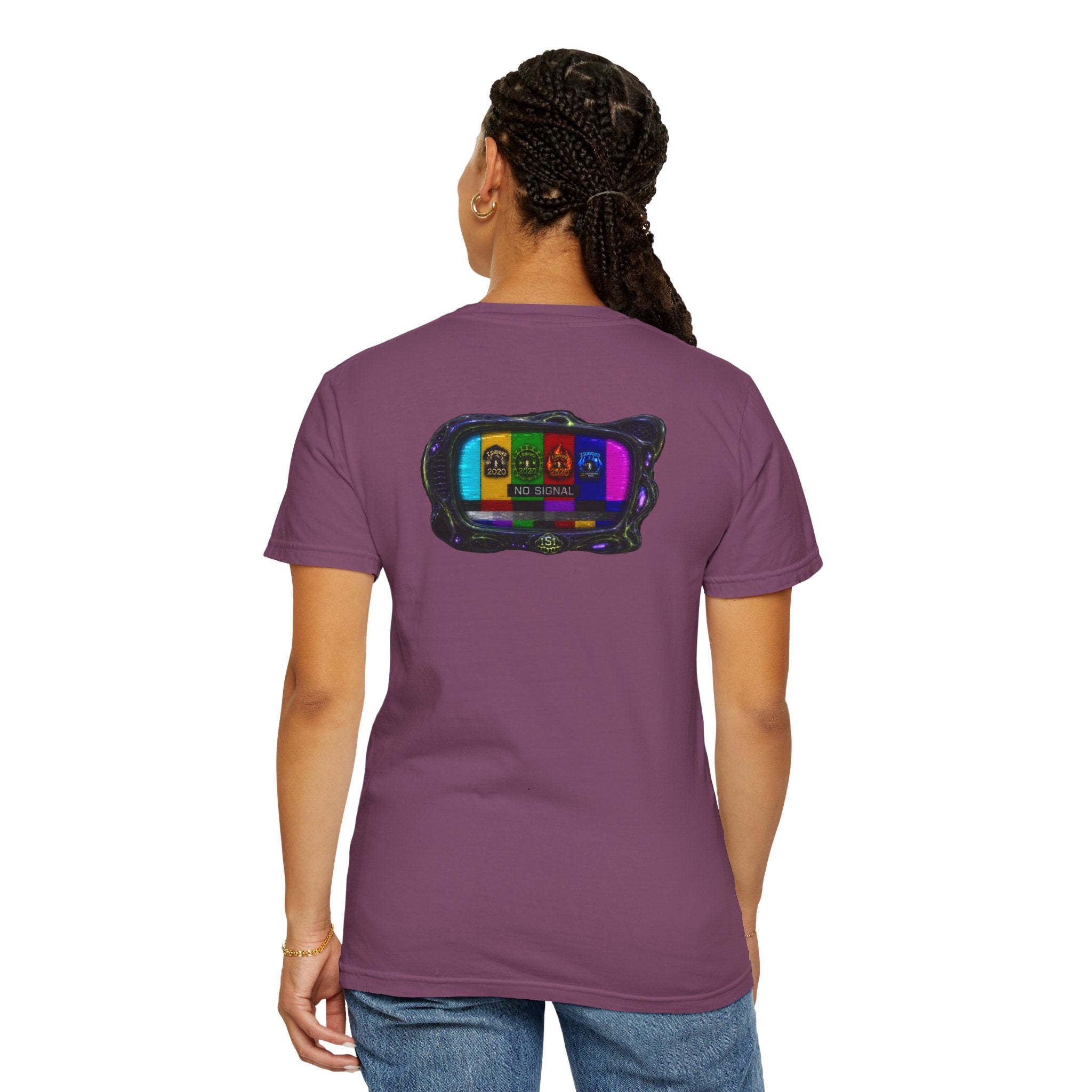 I Survived 2020 — "No Signal" Test Pattern Tee Alien Broadcast Finale Summer Premiere Unisex Garment-Dyed T-shirt