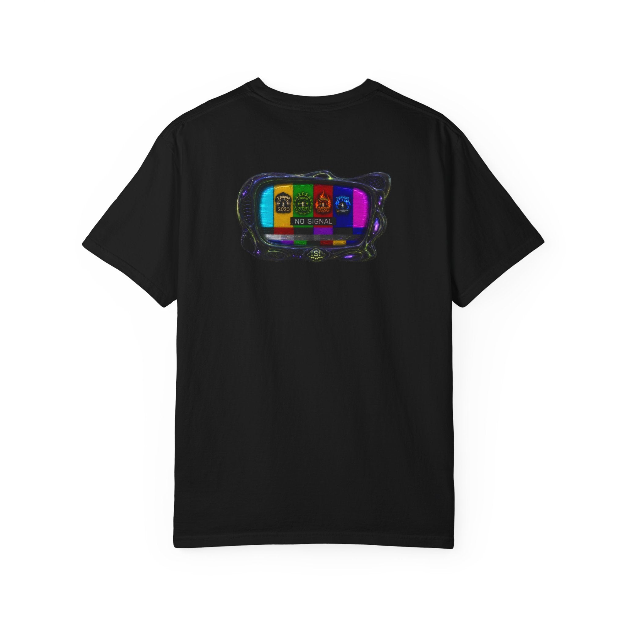 I Survived 2020 — "No Signal" Test Pattern Tee Alien Broadcast Finale Summer Premiere Unisex Garment-Dyed T-shirt