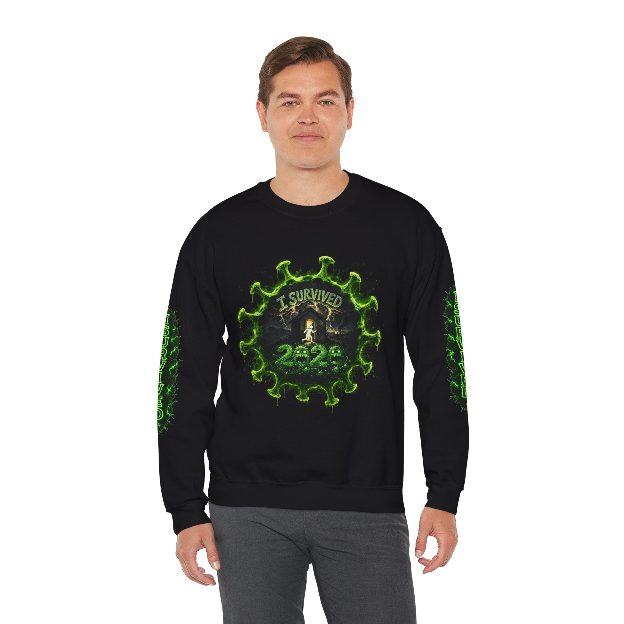 I Survived 2020 — Director's Cut S1:E4 "Mask Madness Mayhem Moment" | Pandemic Edition Unisex Heavy Blend™ Crewneck Sweatshirt