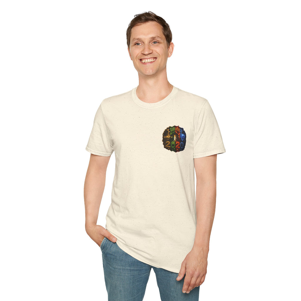 I Survived 2020 — "No Signal" Test Pattern Tee Alien Broadcast Finale Summer Premiere Unisex Softstyle T-Shirt