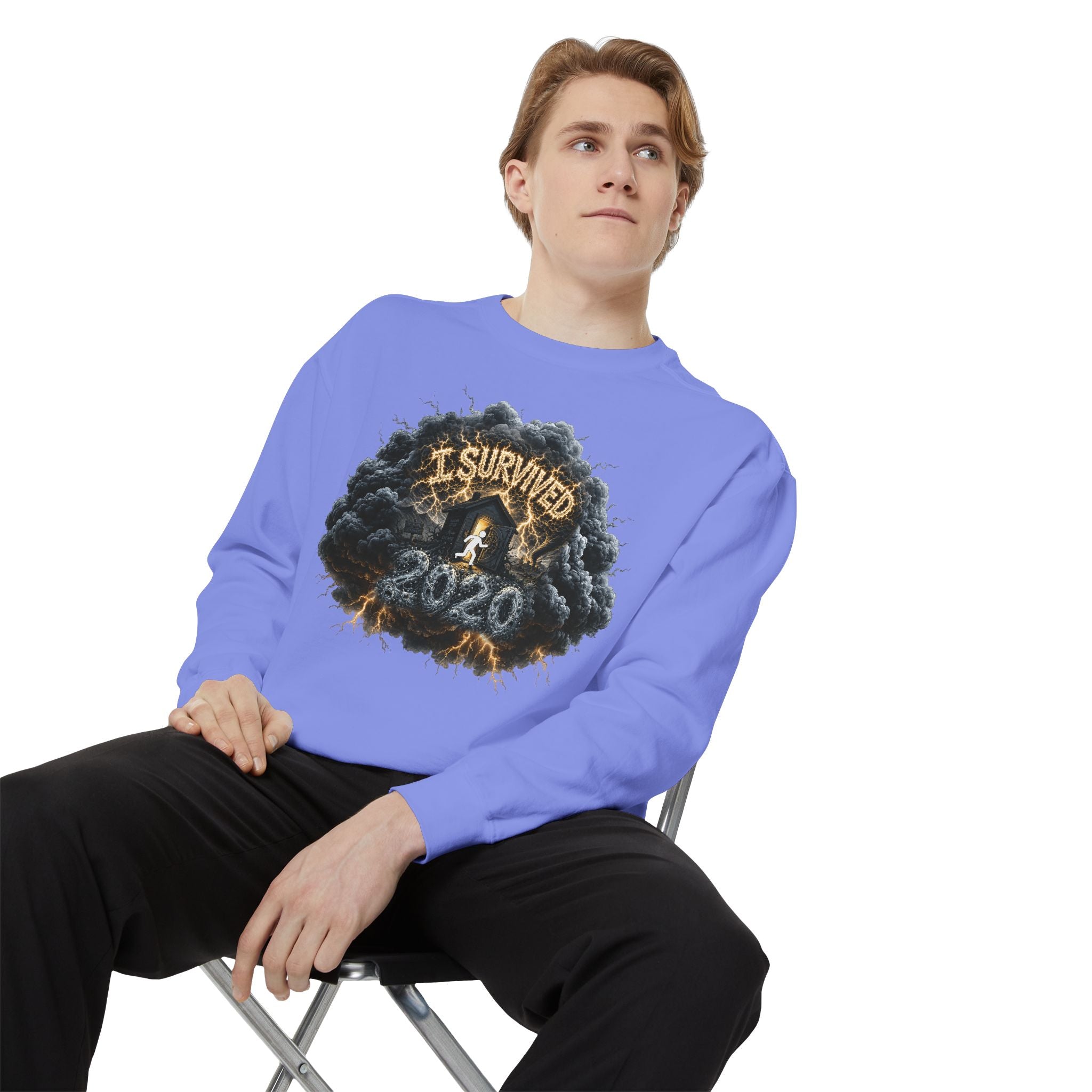 I Survived 2020 — Director's Cut Original Design Teaser Sweatshirt | Season 1 Premiere Drop Unisex Garment-Dyed Sweatshirt