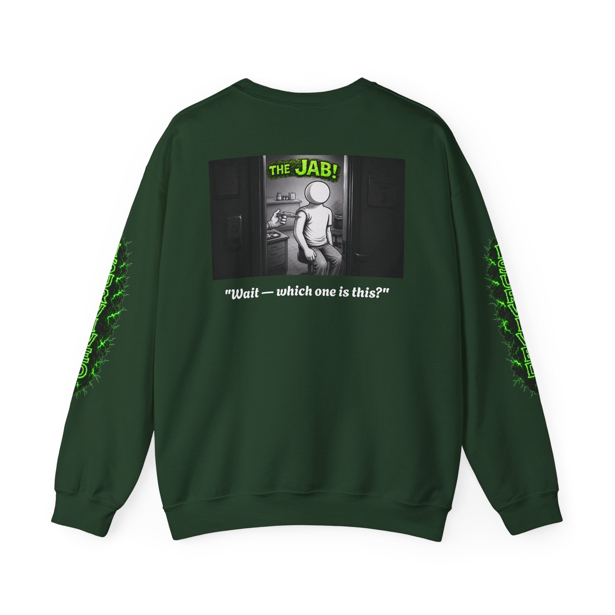 I Survived 2020 — Director's Cut S1:E3 "The Jab!" | Pandemic Edition Unisex Heavy Blend™ Crewneck Sweatshirt
