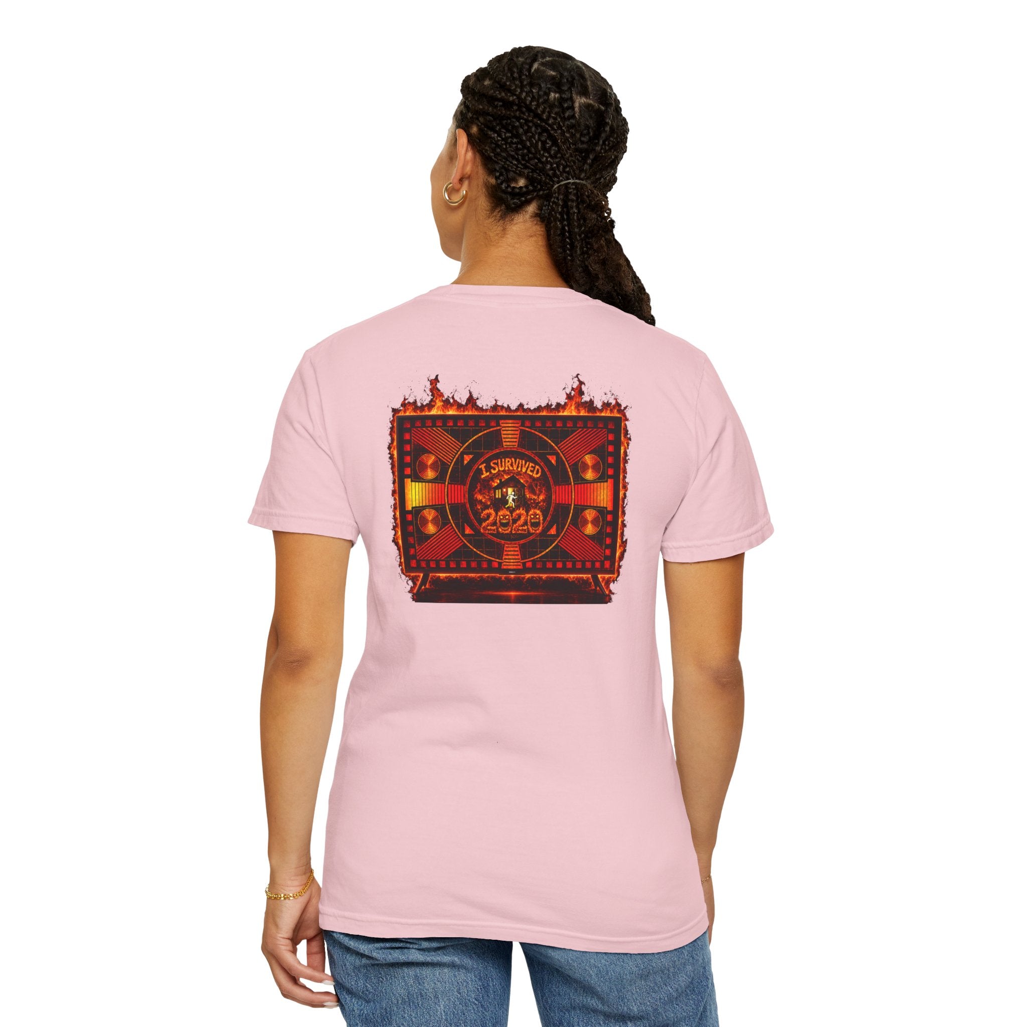 I Survived 2020 — "Please Stand By" Test Pattern Tee Wildfire Signal Edition Summer Premiere Unisex Garment-Dyed T-shirt