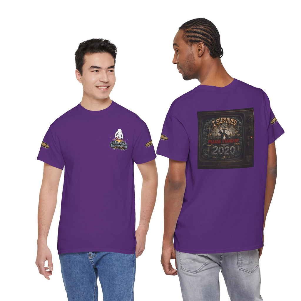 I Survived 2020 — "Please Stand By" Test Pattern Tee Special Edition Summer Premier Unisex Heavy Cotton Tee