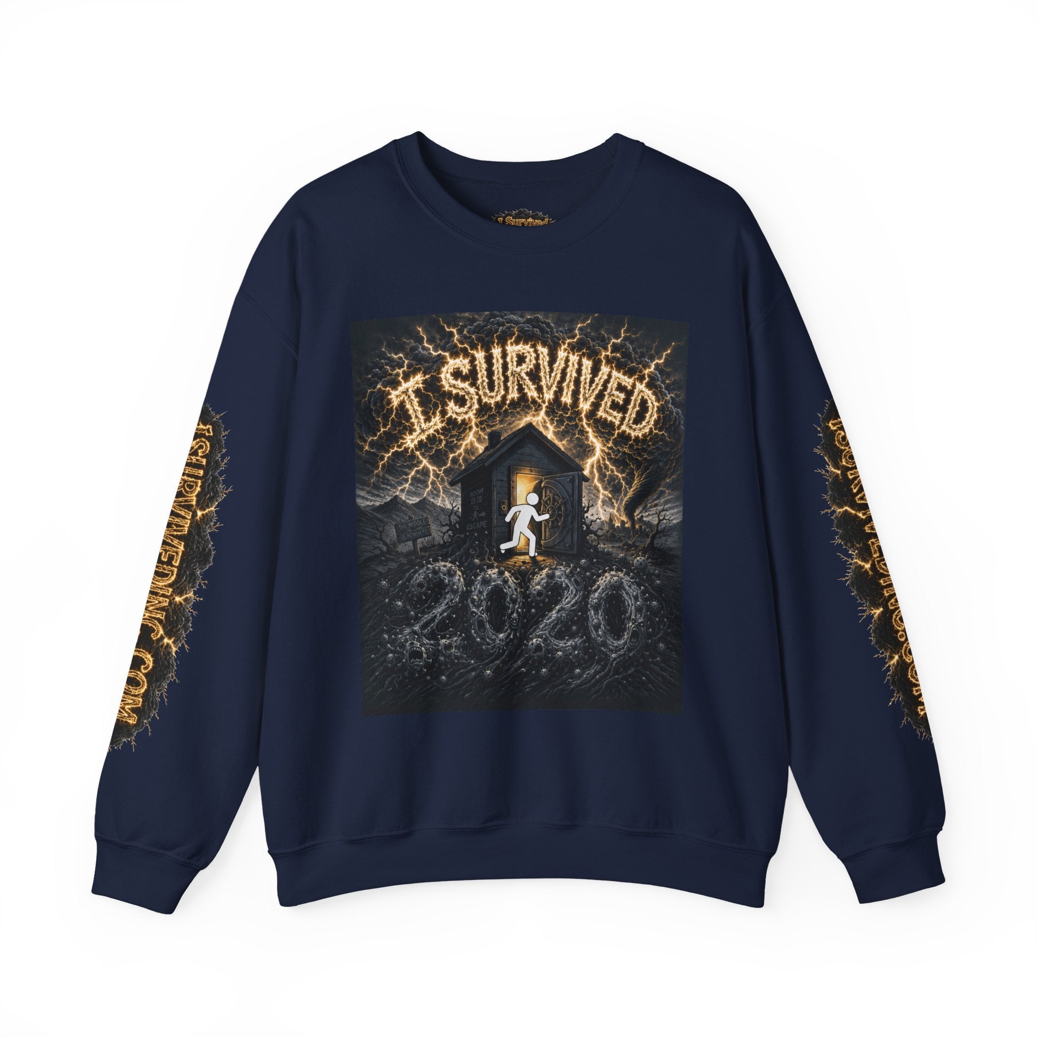 I Survived 2020 — Original Design Teaser Tee | Season 1 Premiere Drop Unisex Heavy Blend™ Crewneck Sweatshirt (SPECIAL EDITION)