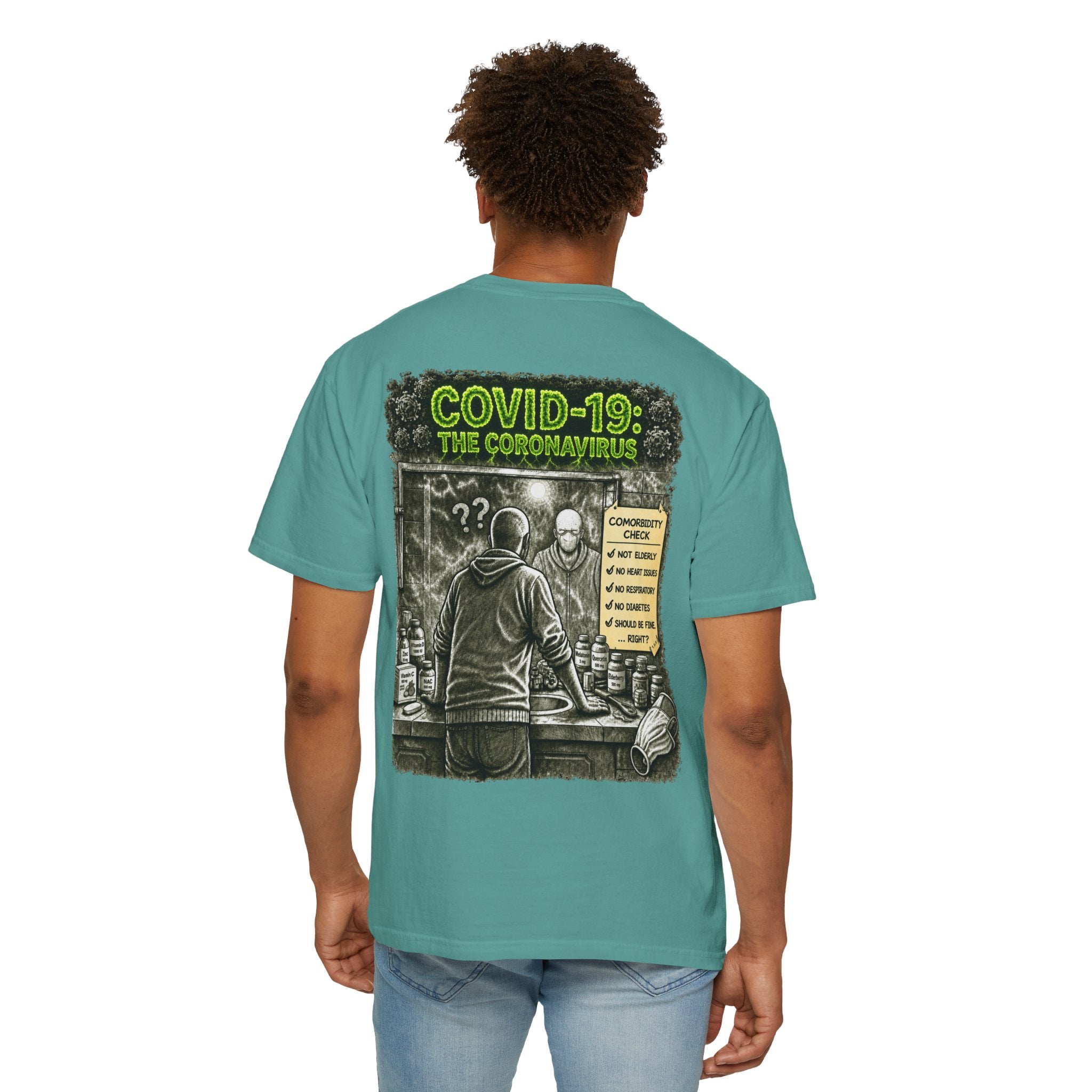 Sobreviví al 2020 — T1:E1 "COVID-19: El Coronavirus" | Camiseta unisex teñida de una pieza, Edición Pandemia