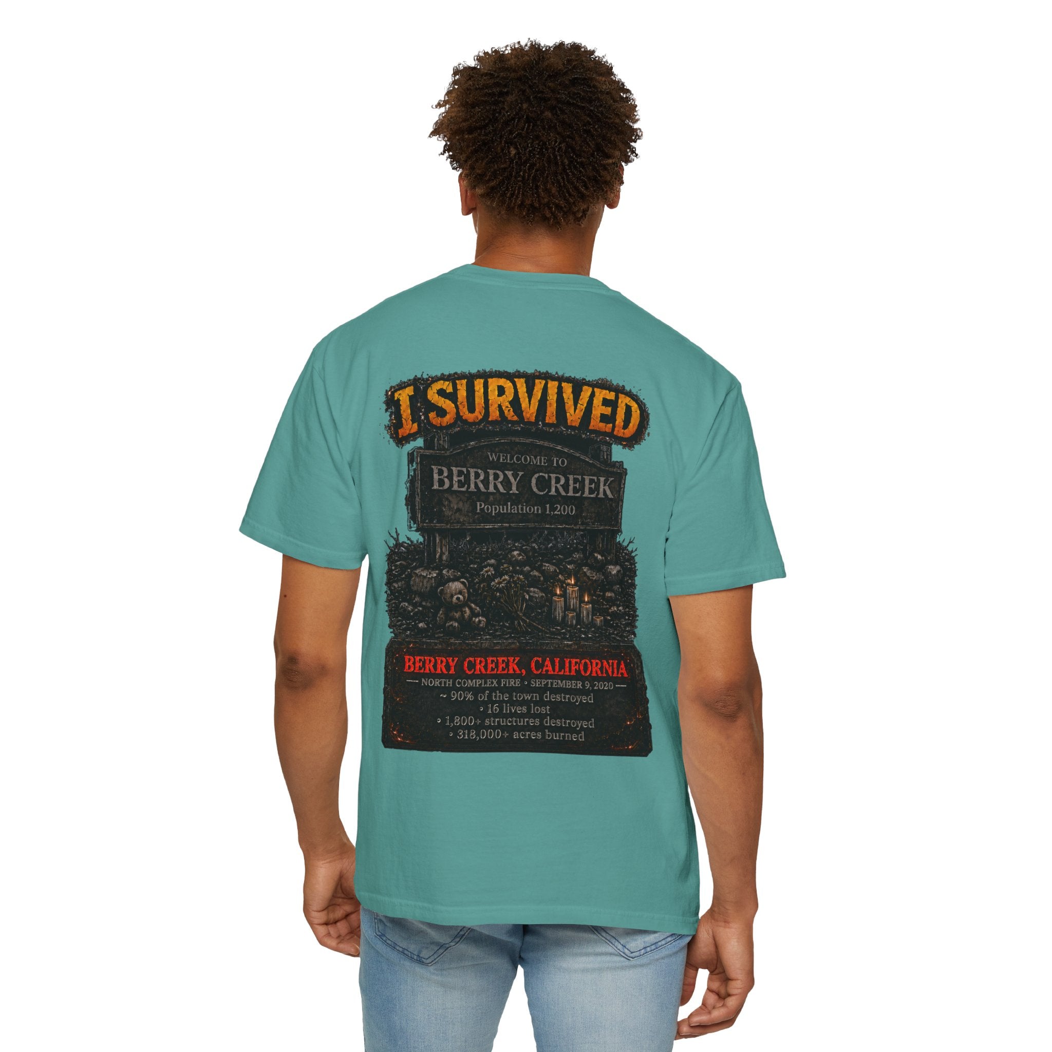 I Survived 2020 — Director's Cut S2:E1 "Berry Creek" | Wildfire Edition Memorial Unisex Garment-Dyed T-shirt