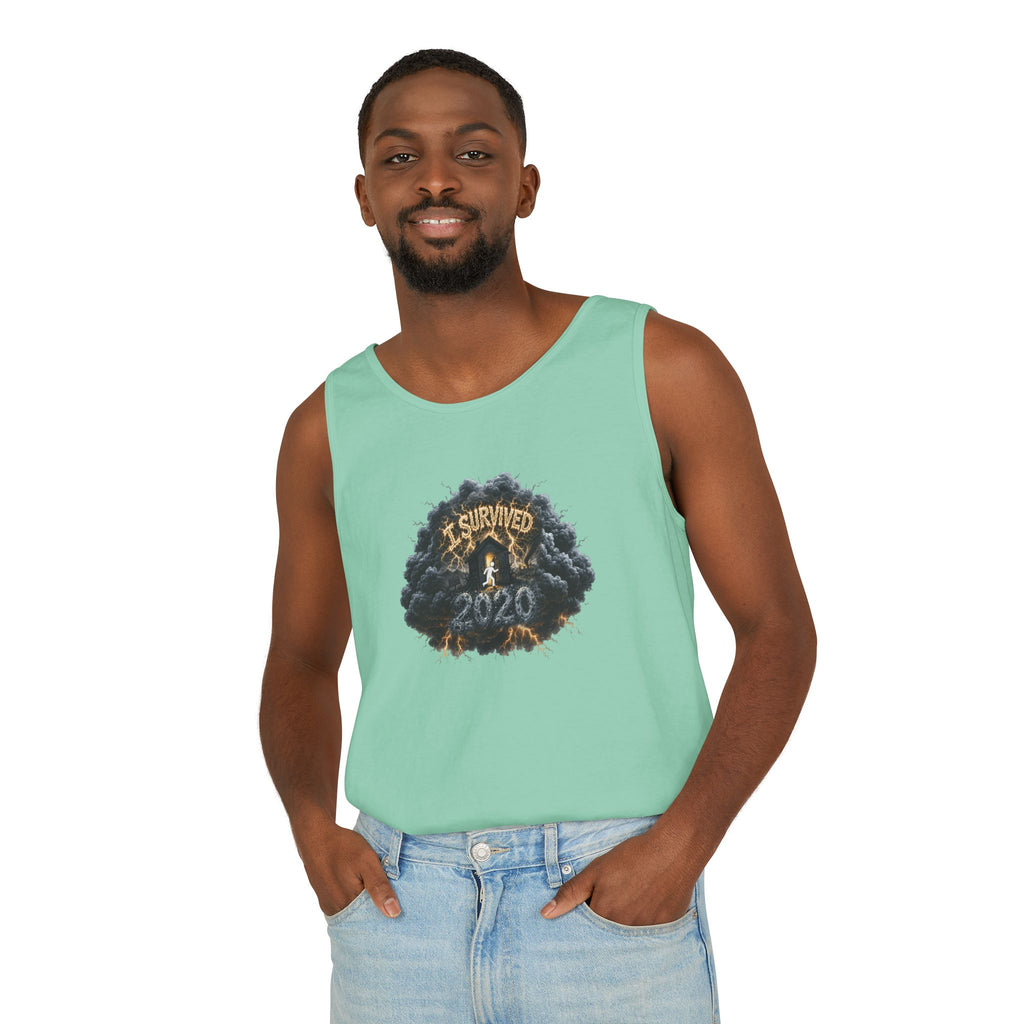 I Survived 2020 — Original PILOT Design: Director's Cut Unisex Garment-Dyed Tank Top