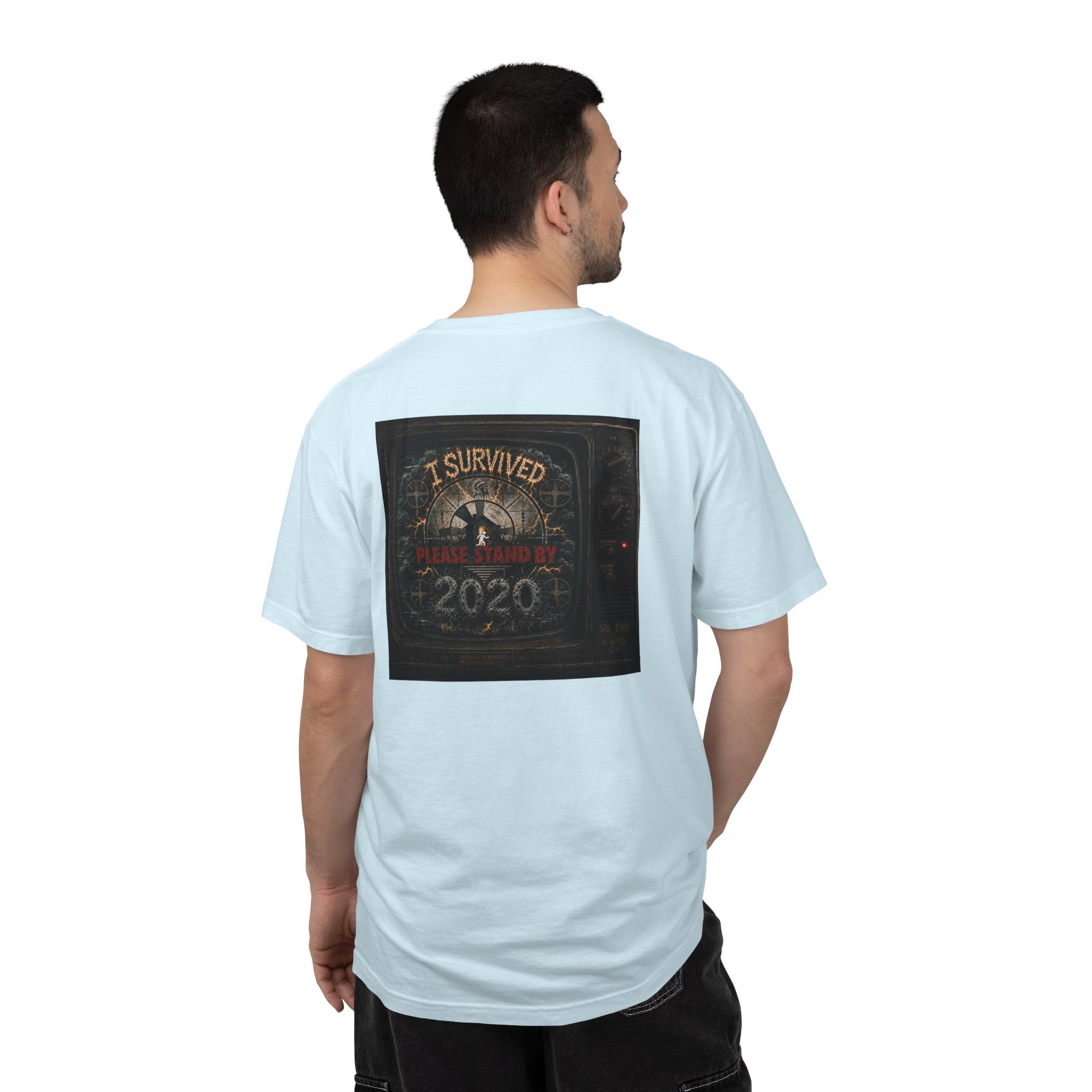 I Survived 2020 — "Please Stand By" Test Pattern Tee Summer Premier Unisex Garment-Dyed T-shirt