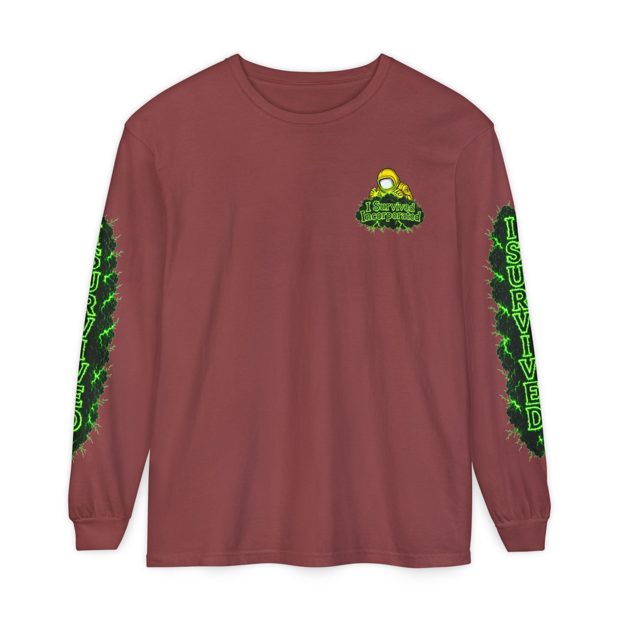 I Survived 2020 — "Please Stand By" Test Pattern Toxic Signal Tee Special Edition Summer Premiere Unisex Garment-Dyed Long Sleeve T-Shirt
