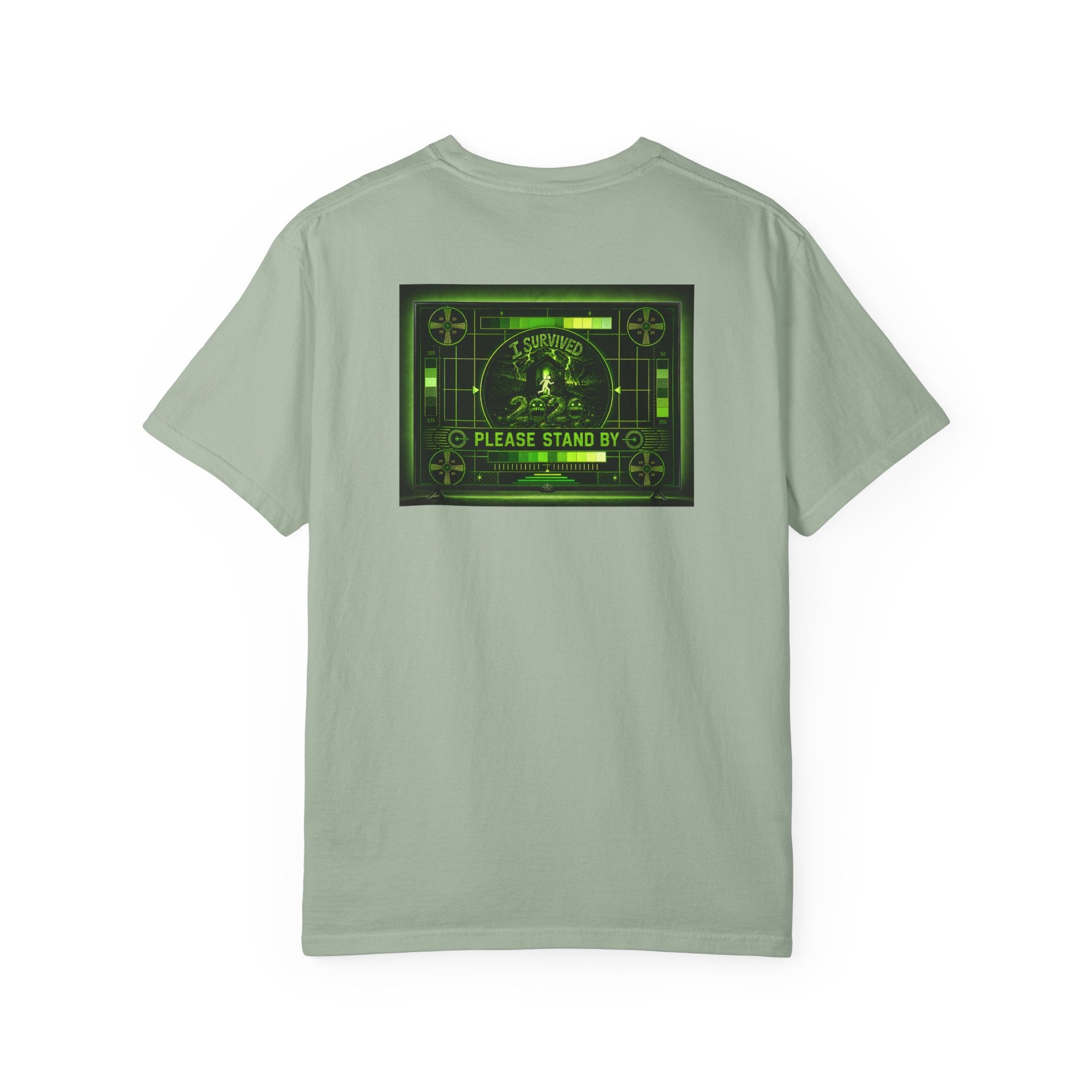 I Survived 2020 — "Please Stand By" Test Pattern Toxic Signal Tee Summer Premiere Unisex Garment-Dyed T-shirt