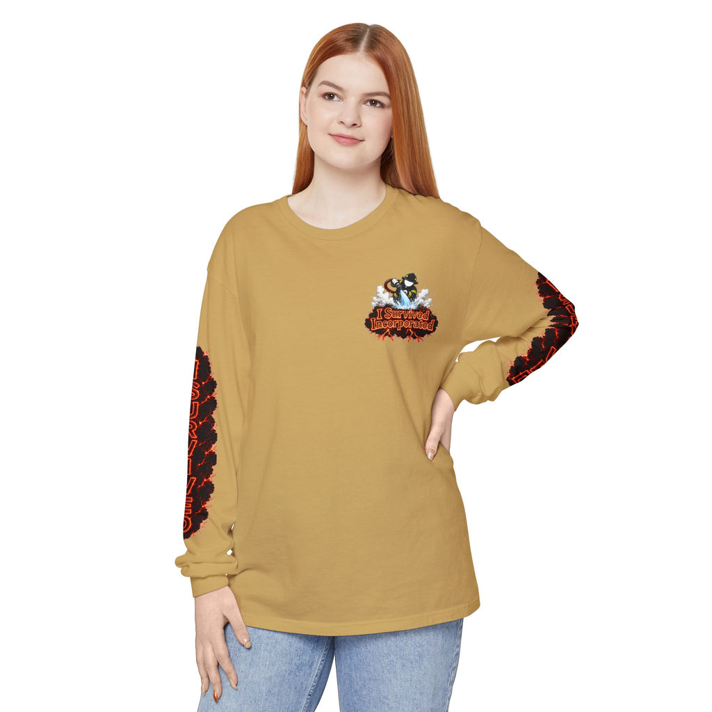 I Survived 2020 — "Please Stand By" Test Pattern Tee Special Edition Wildfire Signal Edition Summer Premiere Unisex Garment-Dyed Long Sleeve T-Shirt