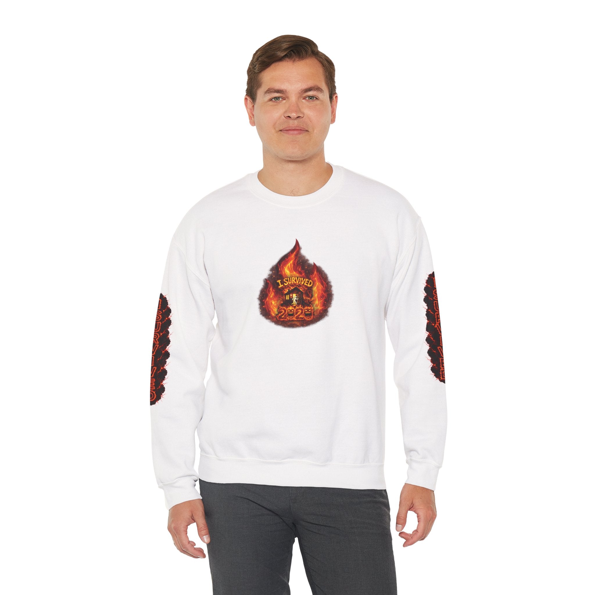 I Survived 2020 — WILDFIRES S2:E4: Director's Cut "Western U.S. Wildfire Season" Memorial Unisex Heavy Blend™ Crewneck Sweatshirt