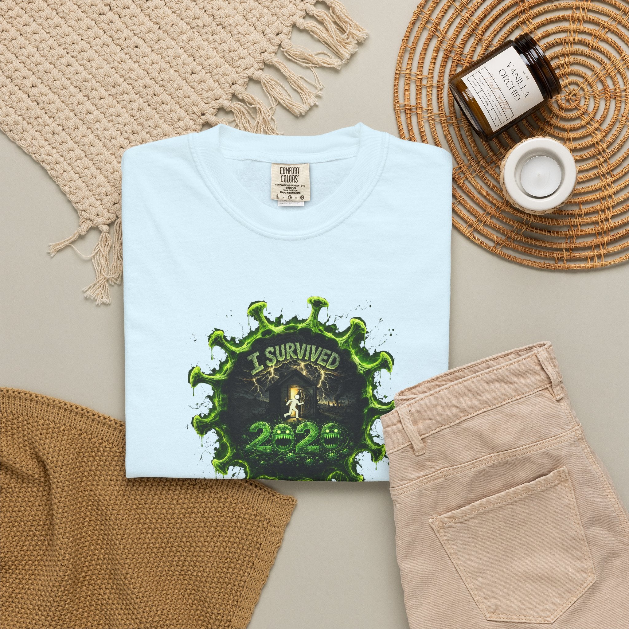 I Survived 2020 —  PANDEMIC S1:E1: Director's Cut "COVID-19: The Coronavirus" Unisex Garment-Dyed T-shirt