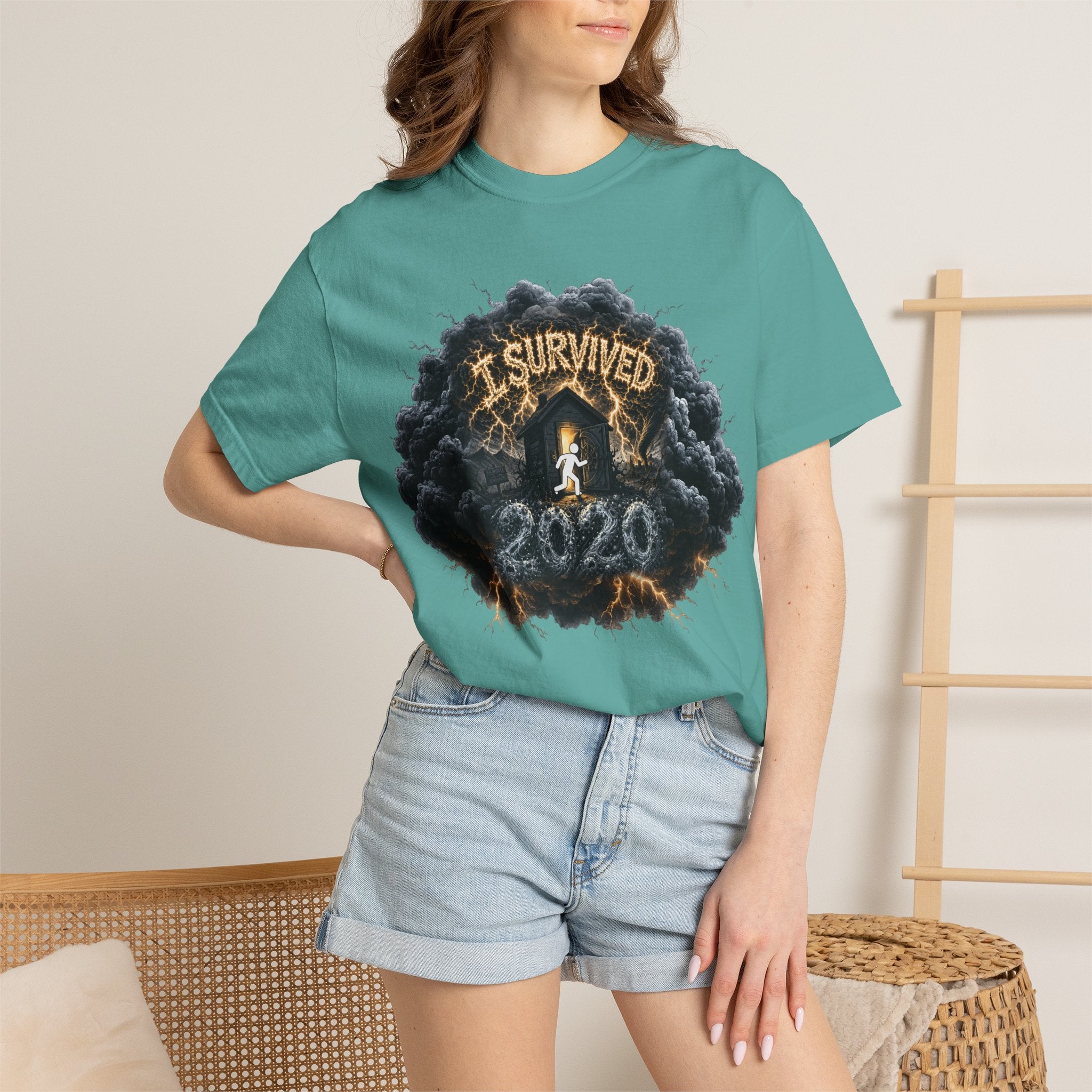I Survived 2020 — Original Design Teaser Tee | Season 1 Premiere Drop Unisex Garment-Dyed T-shirt