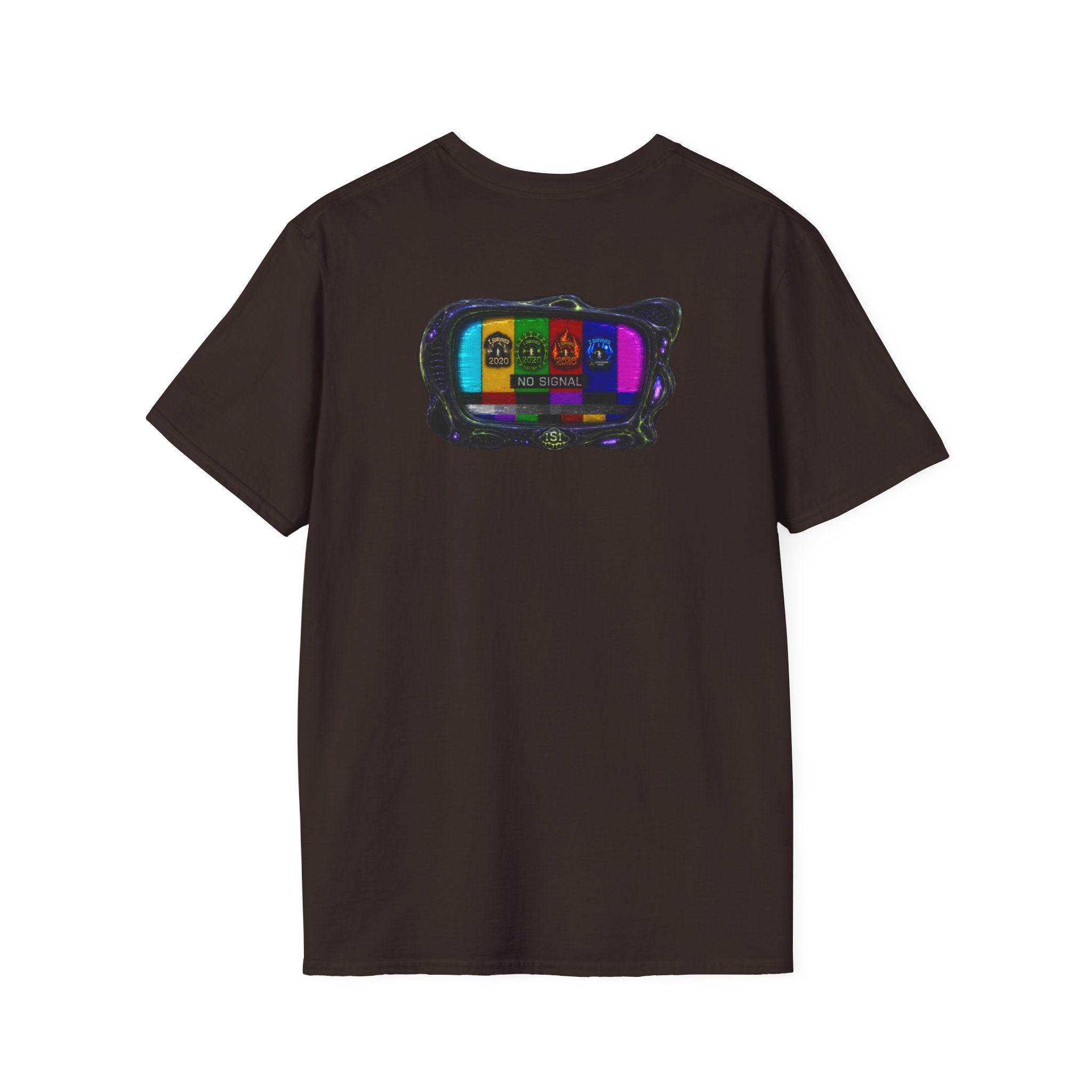 I Survived 2020 — "No Signal" Test Pattern Tee Alien Broadcast Finale Summer Premiere Unisex Softstyle T-Shirt