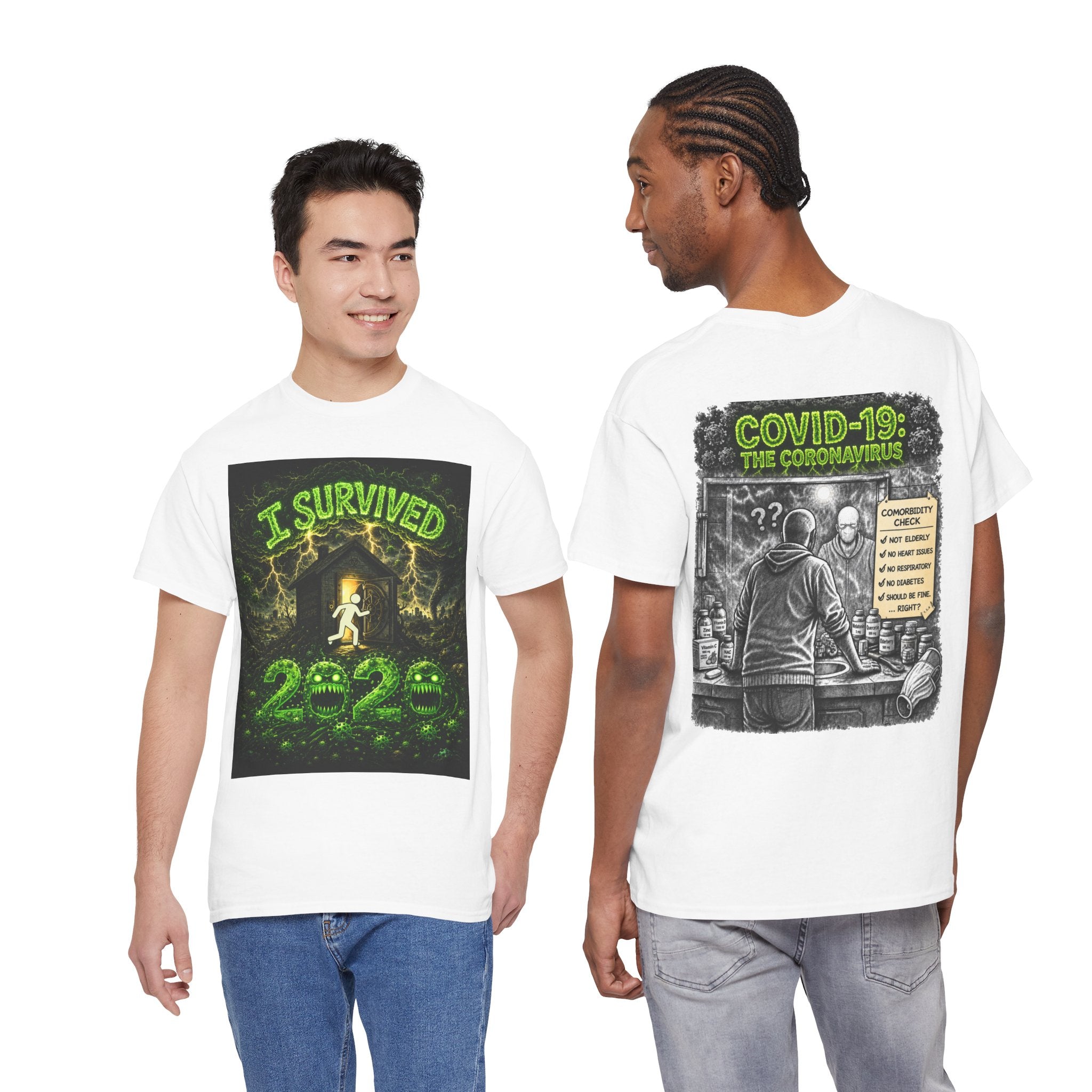 I Survived 2020 — S1:E1 "COVID-19: The Coronavirus" | Pandemic Edition Unisex Heavy Cotton Tee