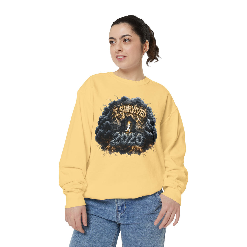 I Survived 2020 — Director's Cut Original Design Teaser Sweatshirt | Season 1 Premiere Drop Unisex Garment-Dyed Sweatshirt