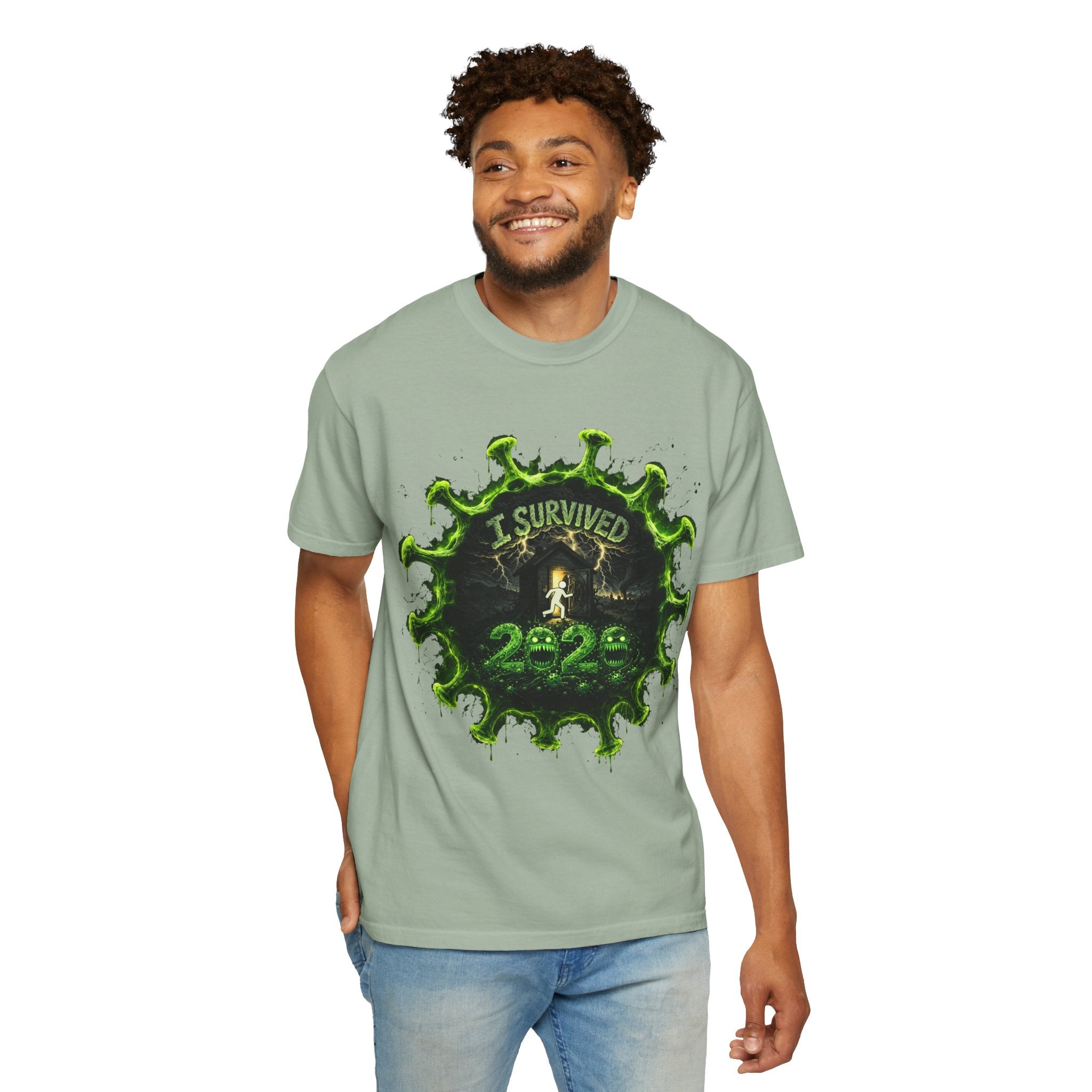 I Survived 2020 — Director's Cut S1:E3 "The Jab!" | Pandemic Edition Unisex Garment-Dyed T-shirt