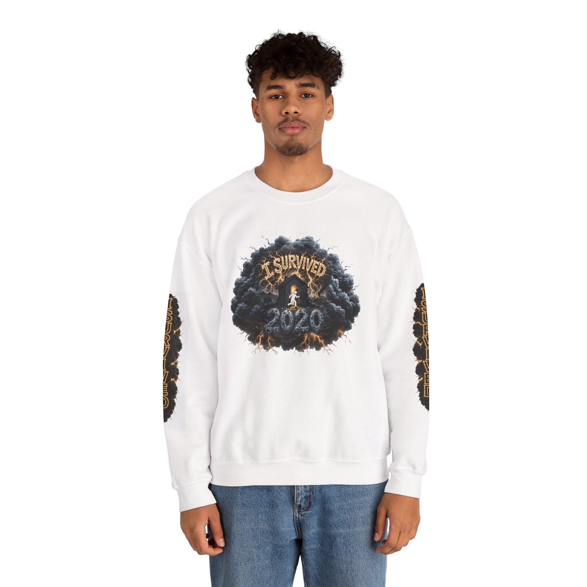 I Survived 2020 — Director's Cut Original Design Teaser Tee | Season 1 Premiere Drop Unisex Heavy Blend™ Crewneck Sweatshirt