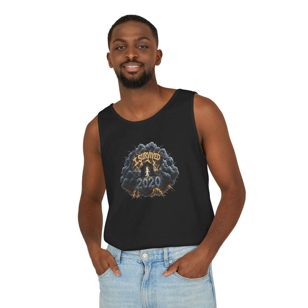 I Survived 2020 — Original PILOT Design: Director's Cut Unisex Garment-Dyed Tank Top
