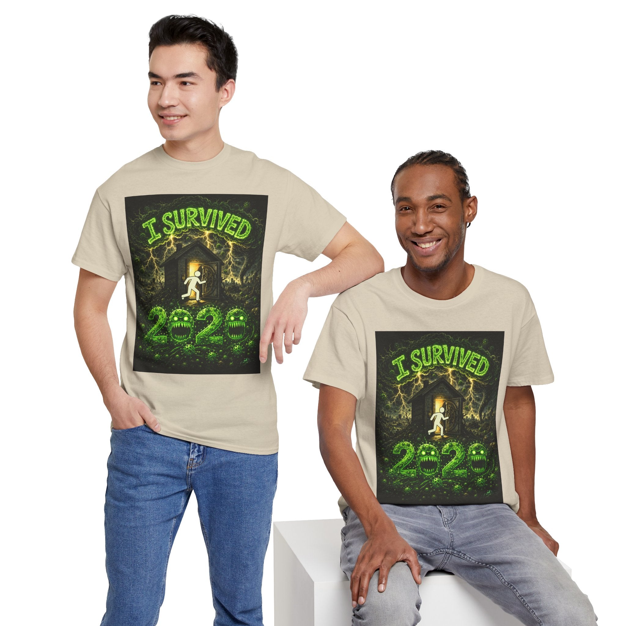 Sobreviví al 2020 — T1:E3 "¡La vacuna!" | Camiseta unisex de algodón grueso Edición Pandemia