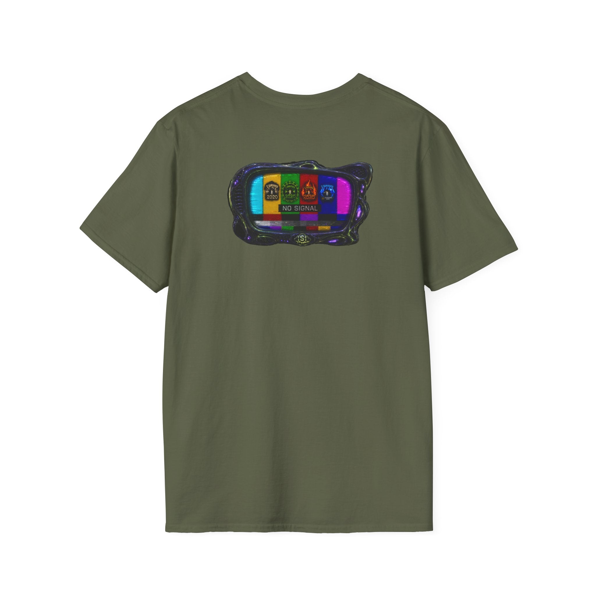 I Survived 2020 — "No Signal" Test Pattern Tee Alien Broadcast Finale Summer Premiere Unisex Softstyle T-Shirt