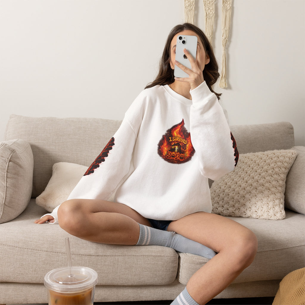 I Survived 2020 — WILDFIRES S2:E3: Director's Cut "The California Wildfires" Memorial Unisex Heavy Blend™ Crewneck Sweatshirt