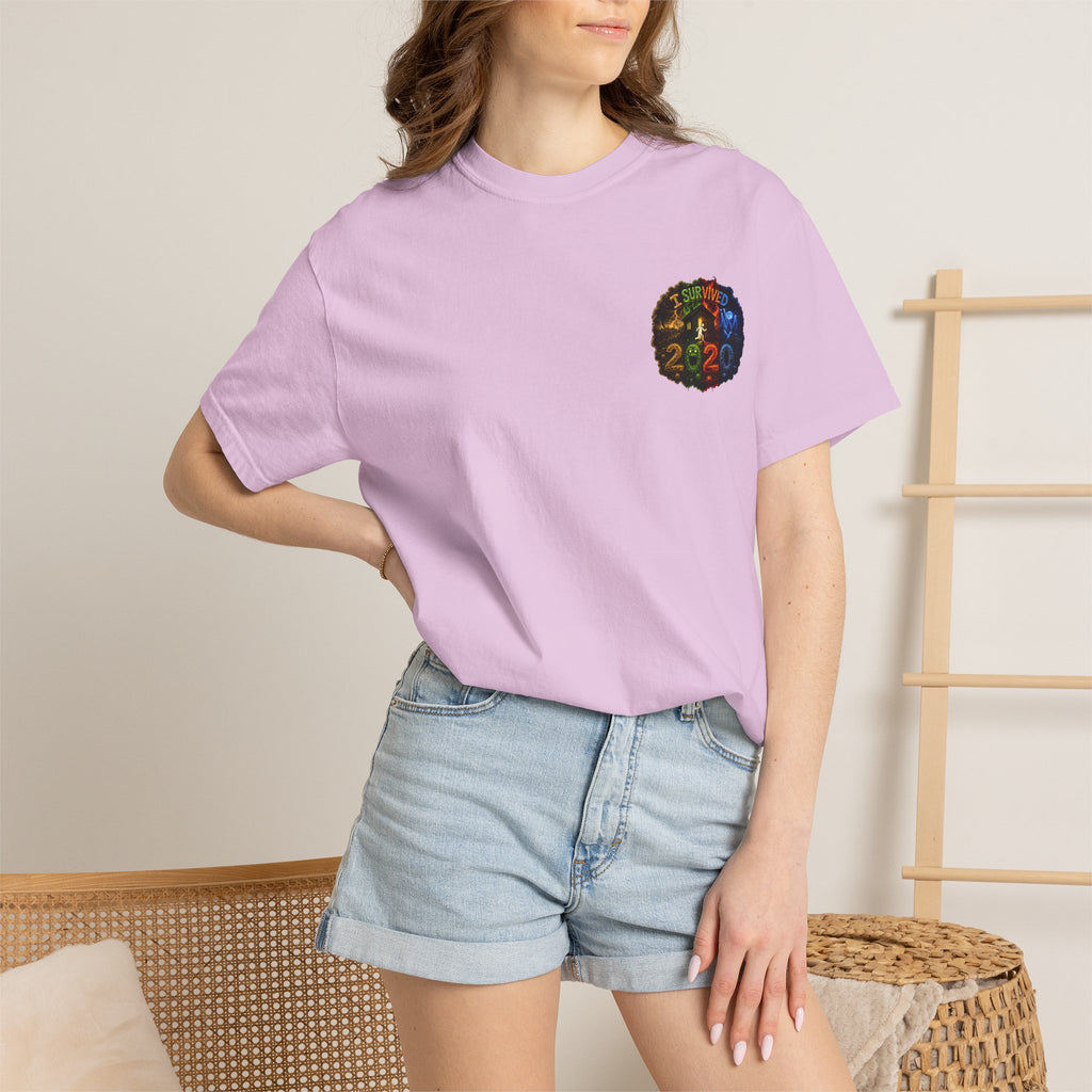 I Survived 2020 — "No Signal" Test Pattern Tee Alien Broadcast Finale Summer Premiere Unisex Garment-Dyed T-shirt
