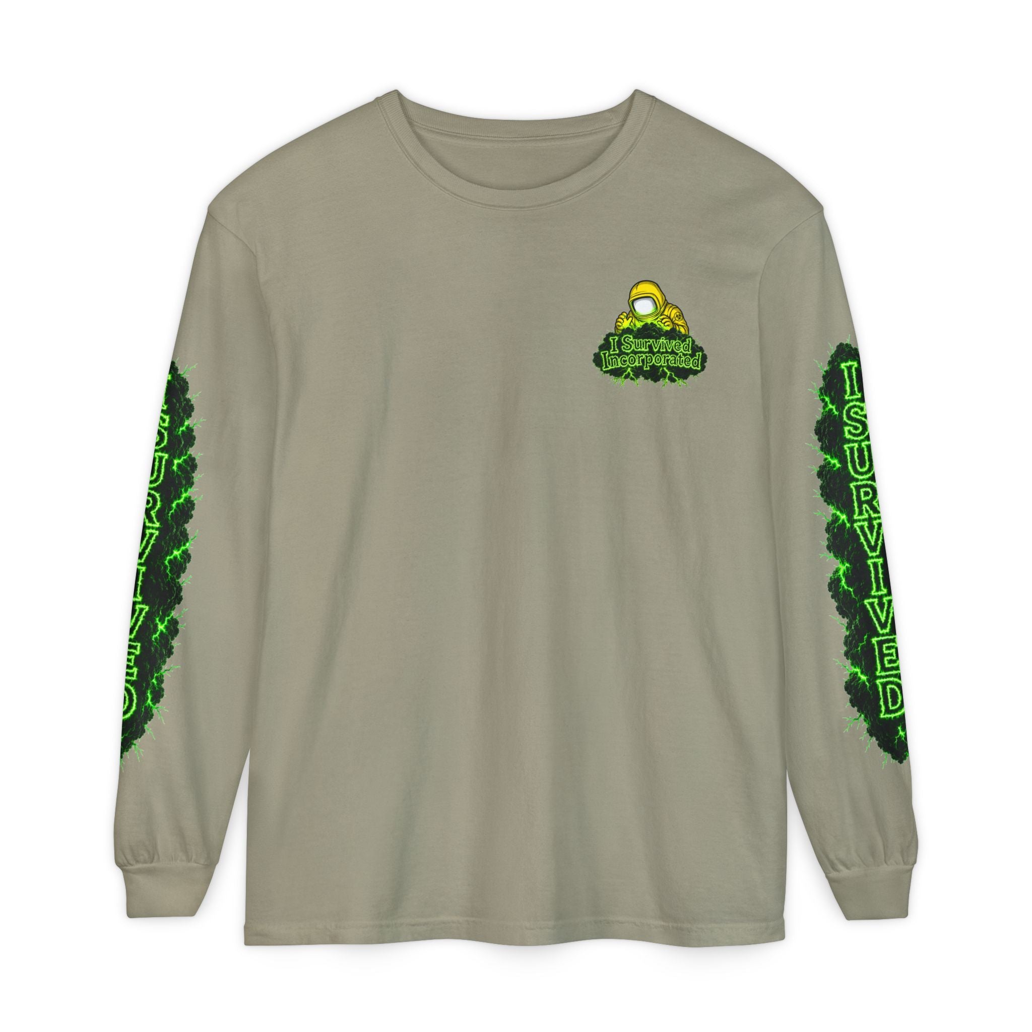 I Survived 2020 — "Please Stand By" Test Pattern Toxic Signal Tee Special Edition Summer Premiere Unisex Garment-Dyed Long Sleeve T-Shirt