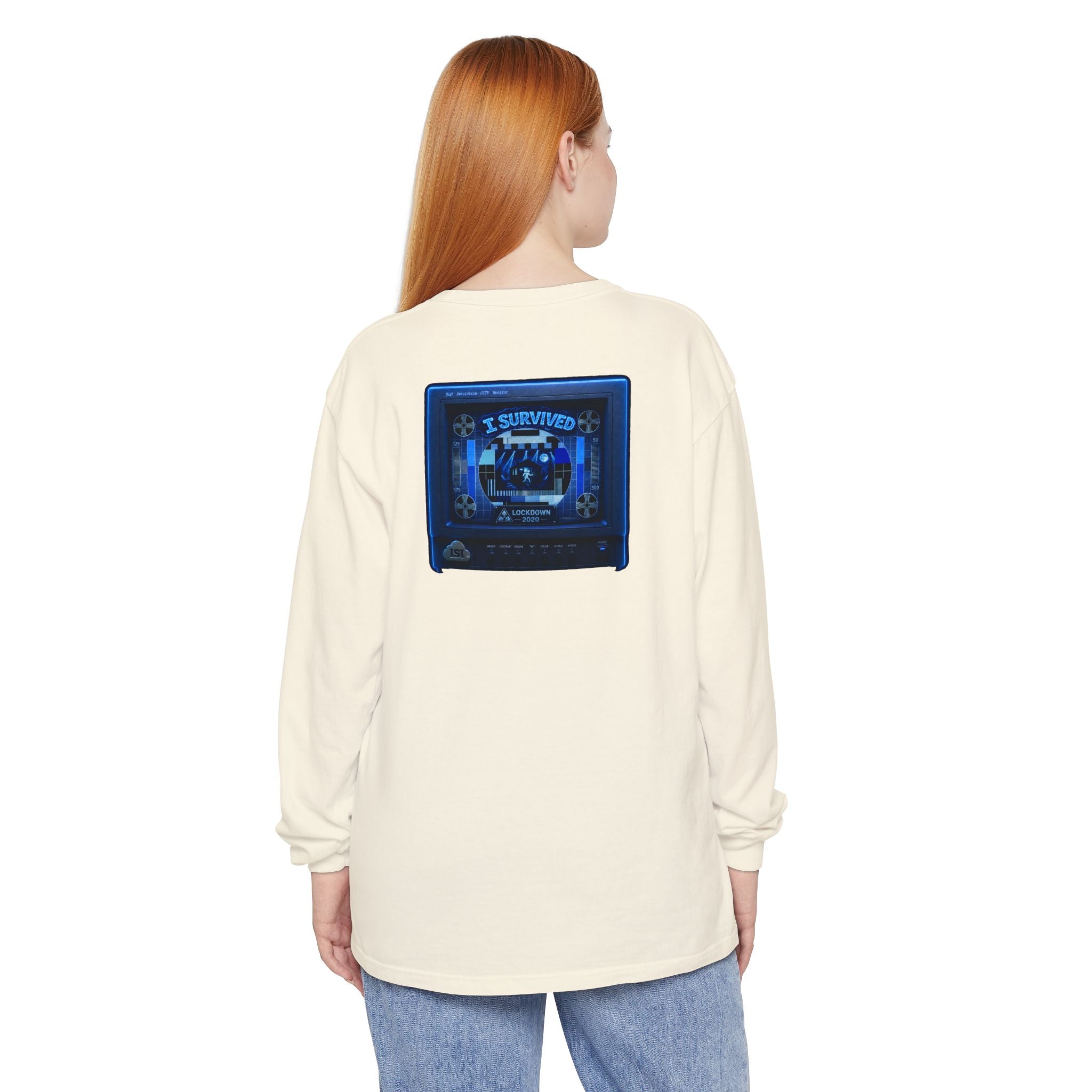 I Survived 2020 — "Please Stand By" Test Pattern Tee Lockdown Edition Summer Exclusive Unisex Garment-Dyed Long Sleeve T-Shirt