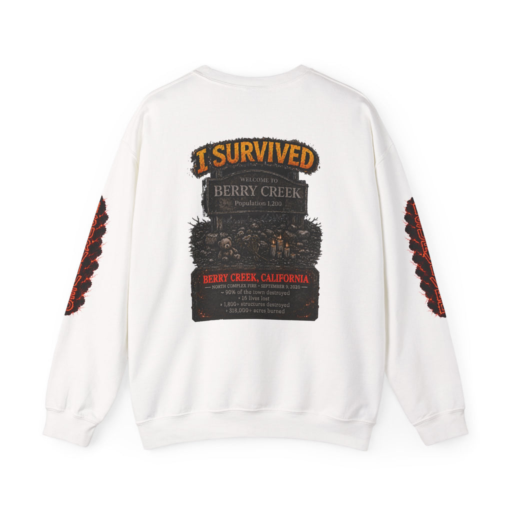 I Survived 2020 — Director's Cut S2:E2 "The Bobcat Fire" | Wildfire Edition Memorial Unisex Heavy Blend™ Crewneck Sweatshirt